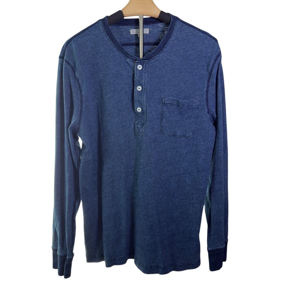 Wallace & Barnes J. Crew Long Sleeve Henley Indigo